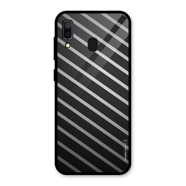 Grey And Black Stripes Glass Back Case for Galaxy A30