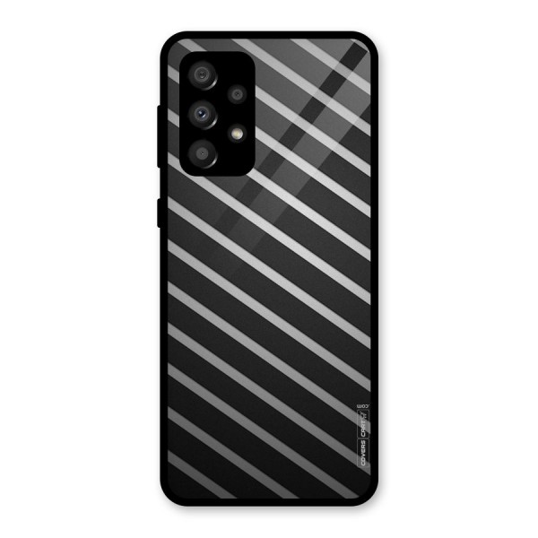 Grey And Black Stripes Glass Back Case for Galaxy A32