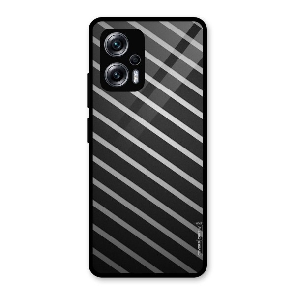 Grey And Black Stripes Glass Back Case for Redmi K50i