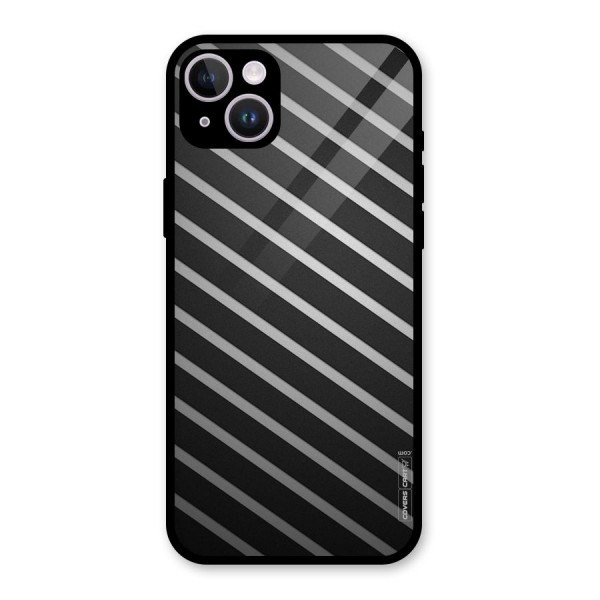 Grey And Black Stripes Glass Back Case for iPhone 14 Plus