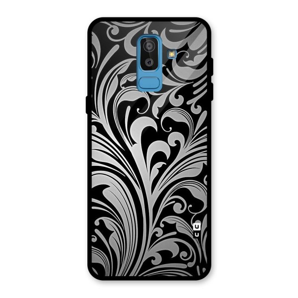 Grey Beauty Pattern Glass Back Case for Galaxy J8