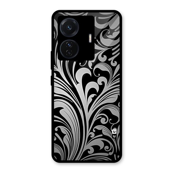 Grey Beauty Pattern Glass Back Case for Vivo T1 Pro