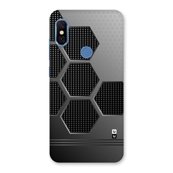 Grey Black Hexa Back Case for Redmi Note 6 Pro