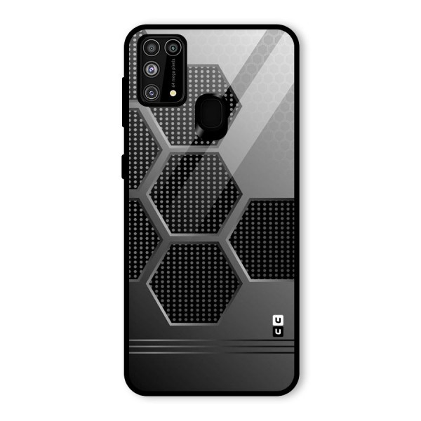 Grey Black Hexa Glass Back Case for Galaxy F41