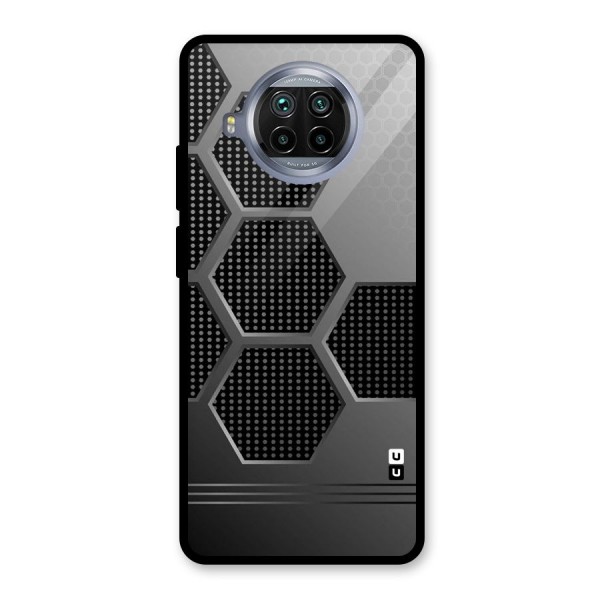 Grey Black Hexa Glass Back Case for Mi 10i