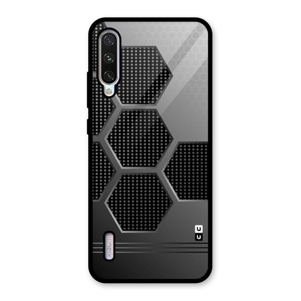 Grey Black Hexa Glass Back Case for Mi A3