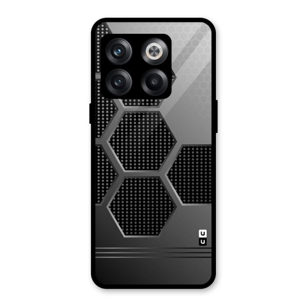 Grey Black Hexa Glass Back Case for OnePlus 10T