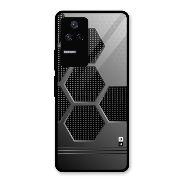 Grey Black Hexa Glass Back Case for Poco F4 5G