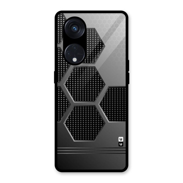 Grey Black Hexa Glass Back Case for Reno8 T 5G