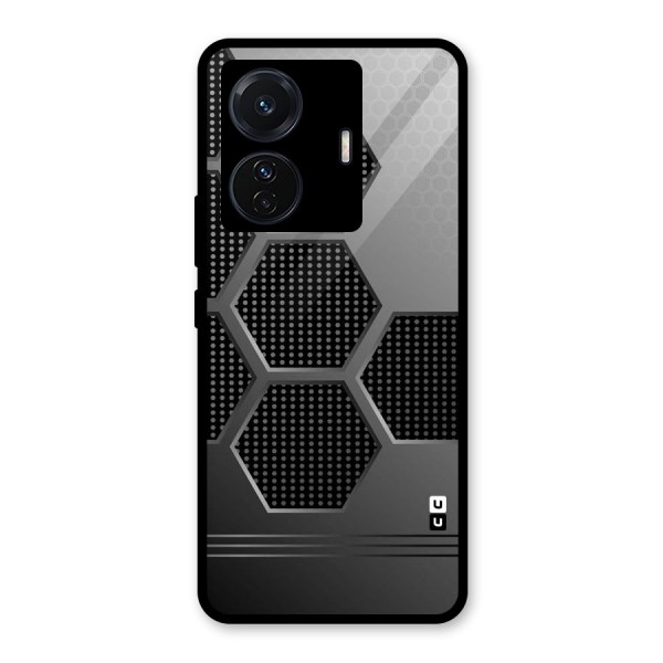 Grey Black Hexa Glass Back Case for Vivo T1 Pro