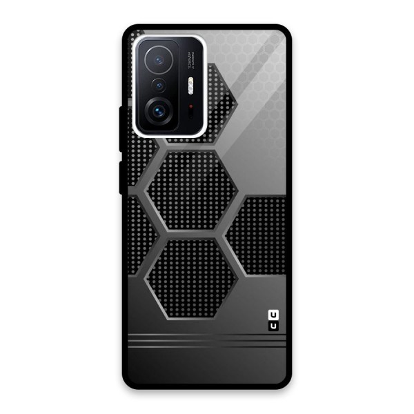 Grey Black Hexa Glass Back Case for Xiaomi 11T Pro