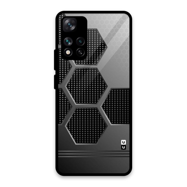 Grey Black Hexa Glass Back Case for Xiaomi 11i 5G