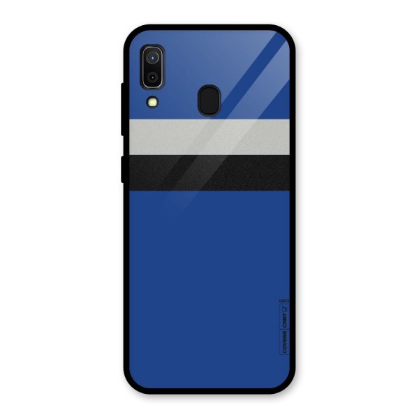 Grey Black Strips Glass Back Case for Galaxy A30