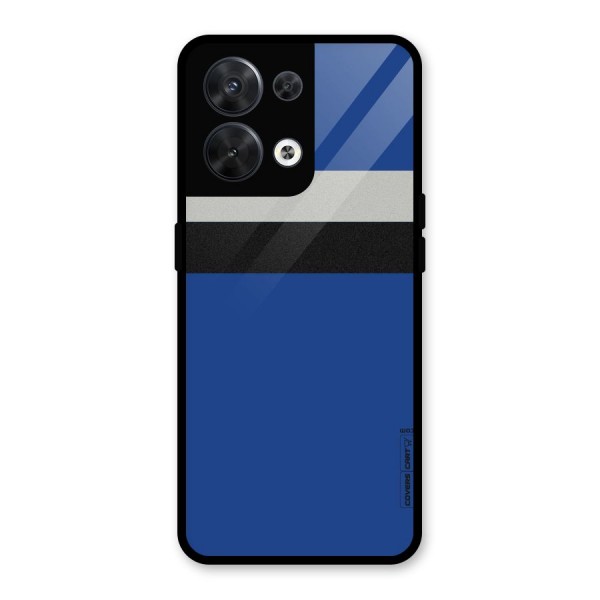 Grey Black Strips Glass Back Case for Oppo Reno8 5G