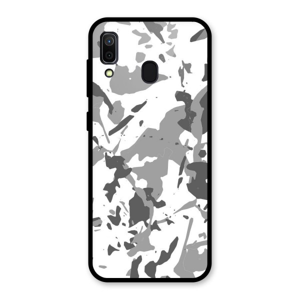 Grey Camouflage Army Glass Back Case for Galaxy A30