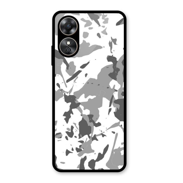 Grey Camouflage Army Glass Back Case for Oppo A17