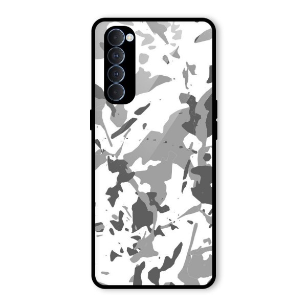 Grey Camouflage Army Glass Back Case for Oppo Reno4 Pro