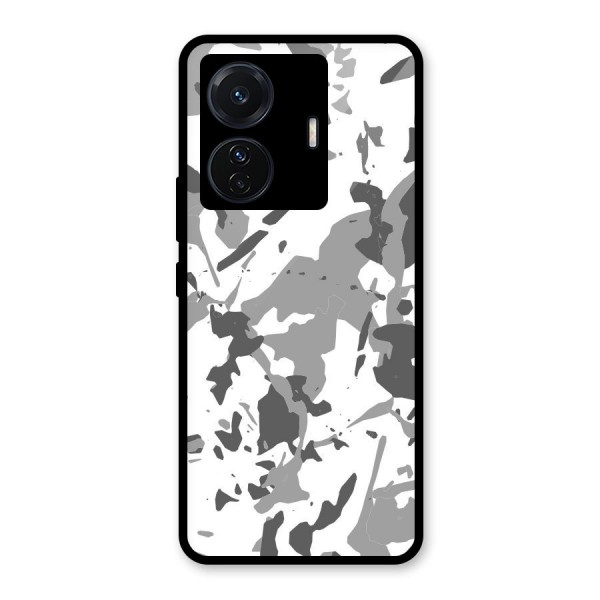 Grey Camouflage Army Glass Back Case for Vivo T1 Pro