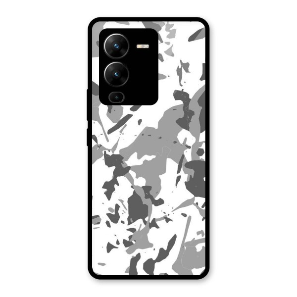 Grey Camouflage Army Glass Back Case for Vivo V25 Pro