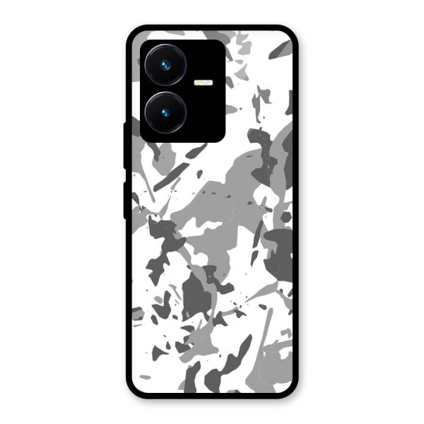 Grey Camouflage Army Glass Back Case for Vivo Y22