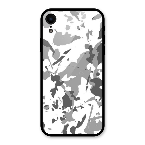 Grey Camouflage Army Glass Back Case for XR