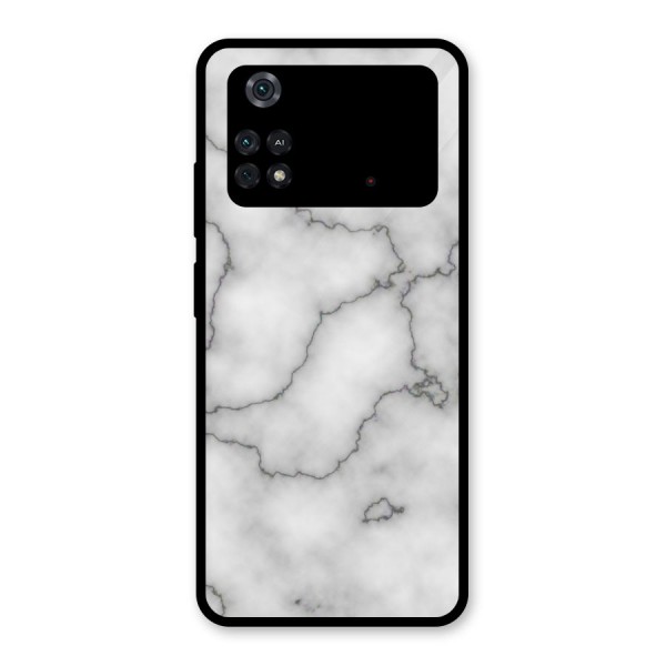 Grey Marble Glass Back Case for Poco M4 Pro 4G