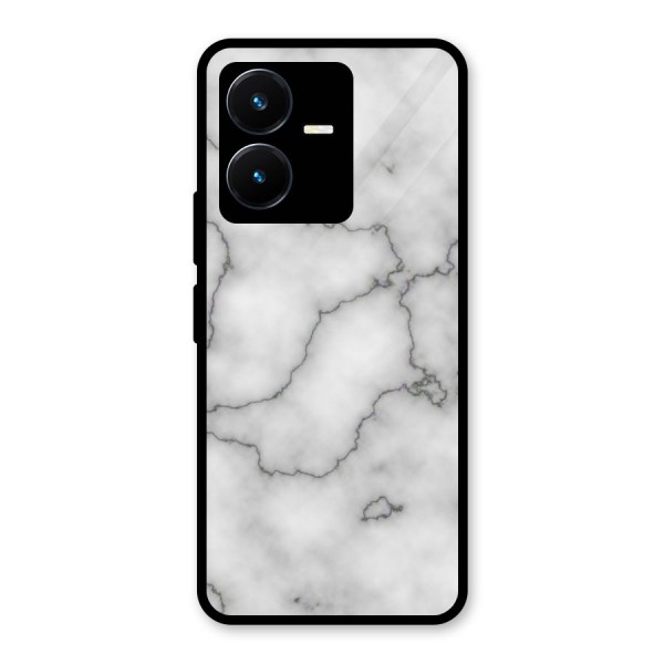 Grey Marble Glass Back Case for Vivo Y22