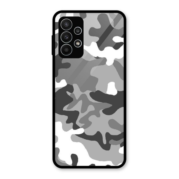 Grey Military Glass Back Case for Galaxy A23