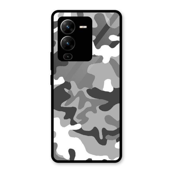 Grey Military Glass Back Case for Vivo V25 Pro