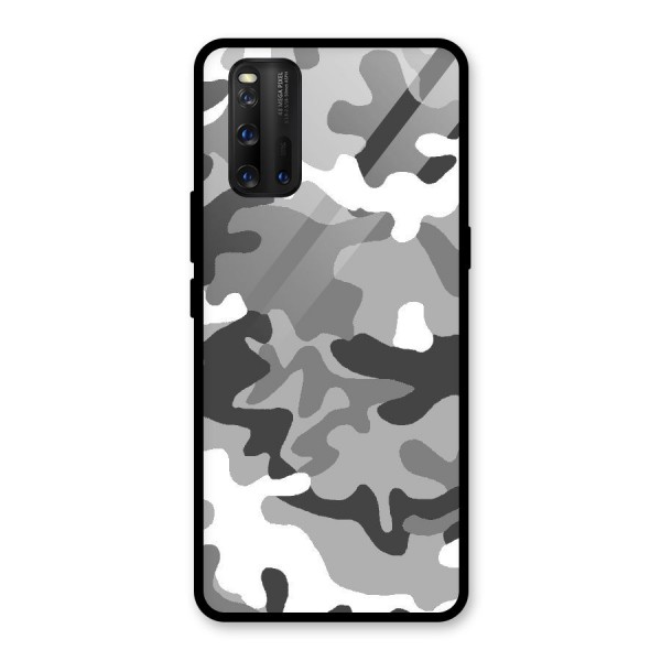 Grey Military Glass Back Case for Vivo iQOO 3