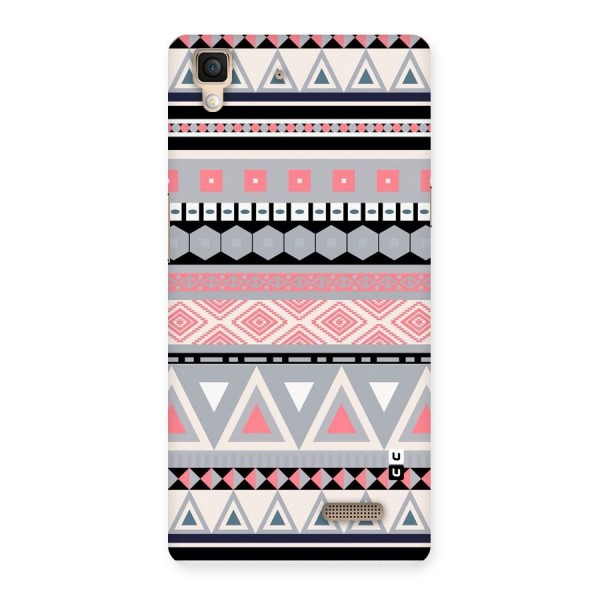 Grey Pink Pattern Back Case for Oppo R7