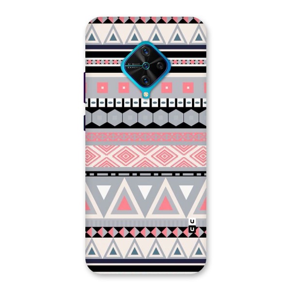 Grey Pink Pattern Back Case for Vivo S1 Pro