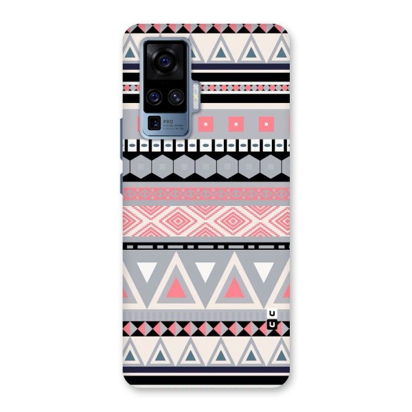 Grey Pink Pattern Back Case for Vivo X50 Pro