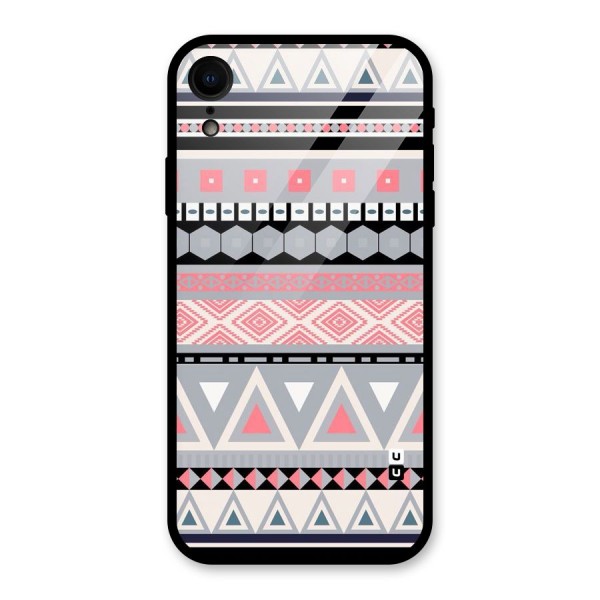 Grey Pink Pattern Glass Back Case for XR