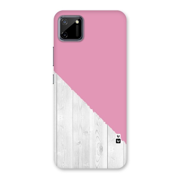 Grey Pink Wooden Design Back Case for Realme C11