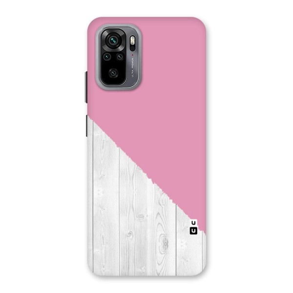 Grey Pink Wooden Design Back Case for Redmi Note 10