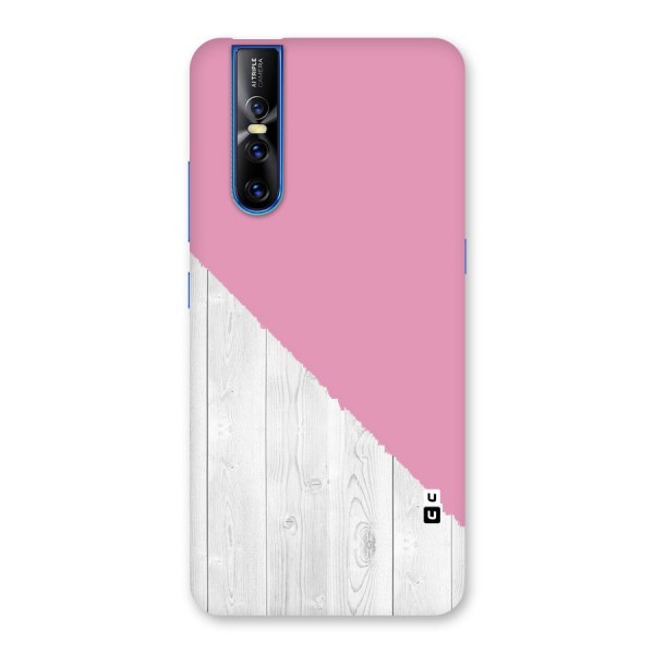 Grey Pink Wooden Design Back Case for Vivo V15 Pro