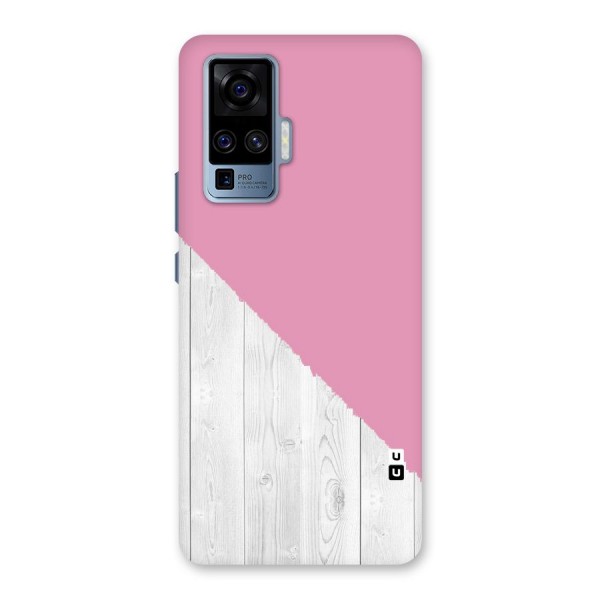 Grey Pink Wooden Design Back Case for Vivo X50 Pro