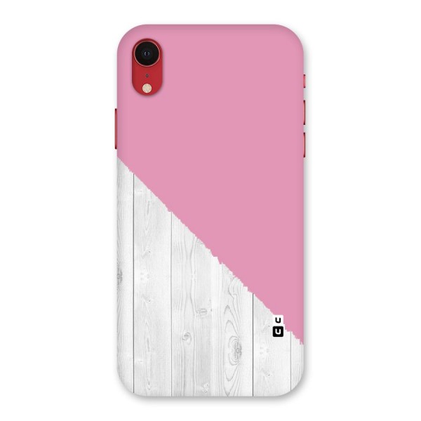 Grey Pink Wooden Design Back Case for iPhone XR