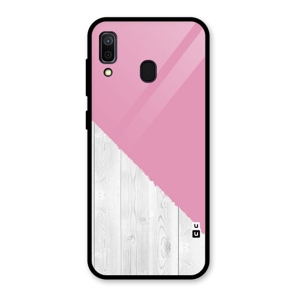 Grey Pink Wooden Design Glass Back Case for Galaxy A30