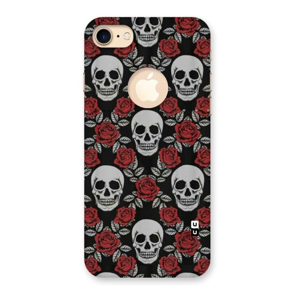 Grey Skulls Back Case for iPhone 8 Logo Cut