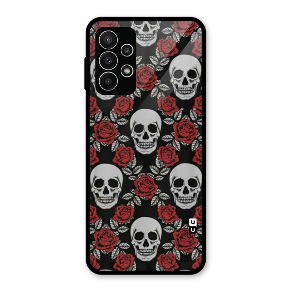 Grey Skulls Glass Back Case for Galaxy A23