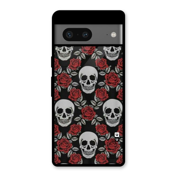 Grey Skulls Glass Back Case for Google Pixel 7