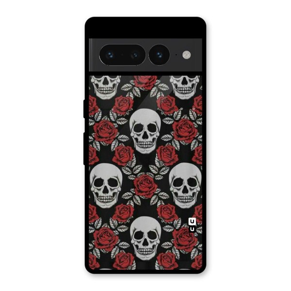 Grey Skulls Glass Back Case for Google Pixel 7 Pro