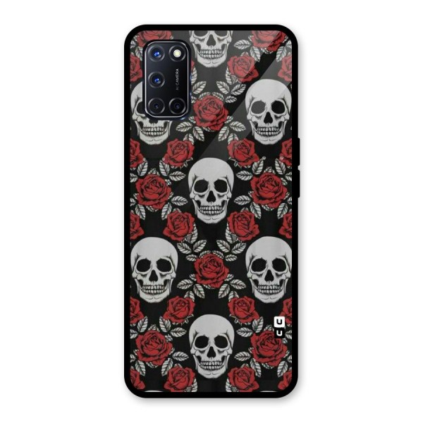 Grey Skulls Glass Back Case for Oppo A52