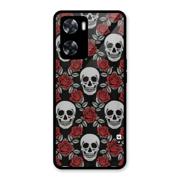 Grey Skulls Glass Back Case for Oppo A57 2022