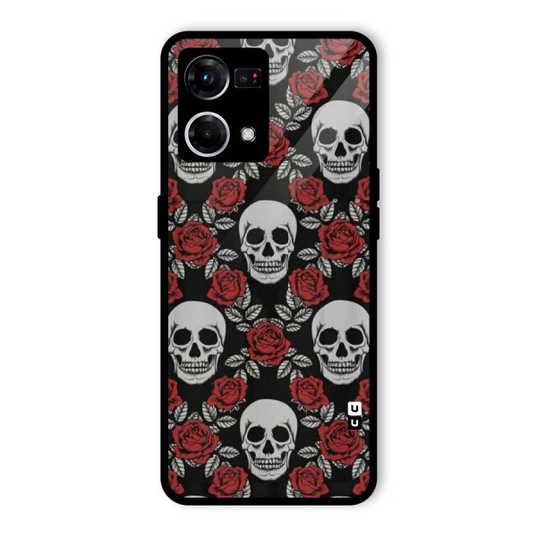 Grey Skulls Glass Back Case for Oppo F21s Pro 4G