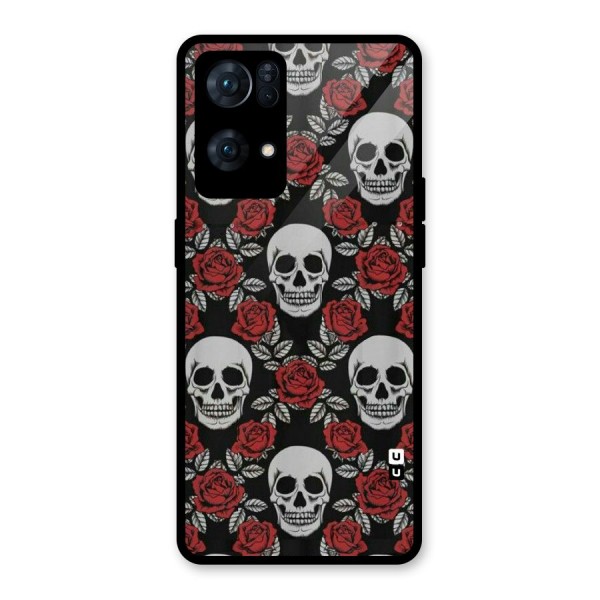 Grey Skulls Glass Back Case for Oppo Reno7 Pro 5G