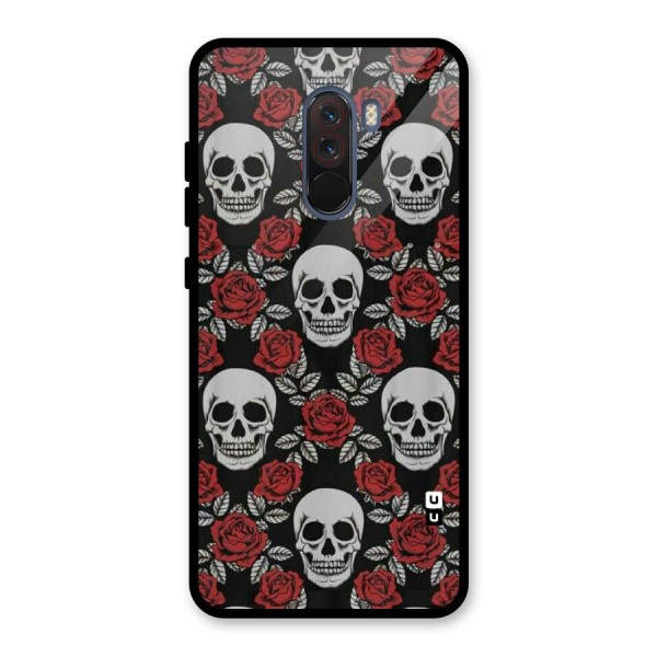 Grey Skulls Glass Back Case for Poco F1