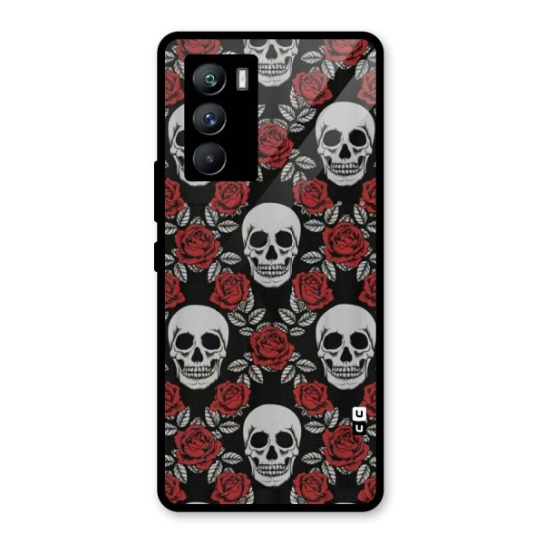 Grey Skulls Glass Back Case for Vivo iQOO 9 SE